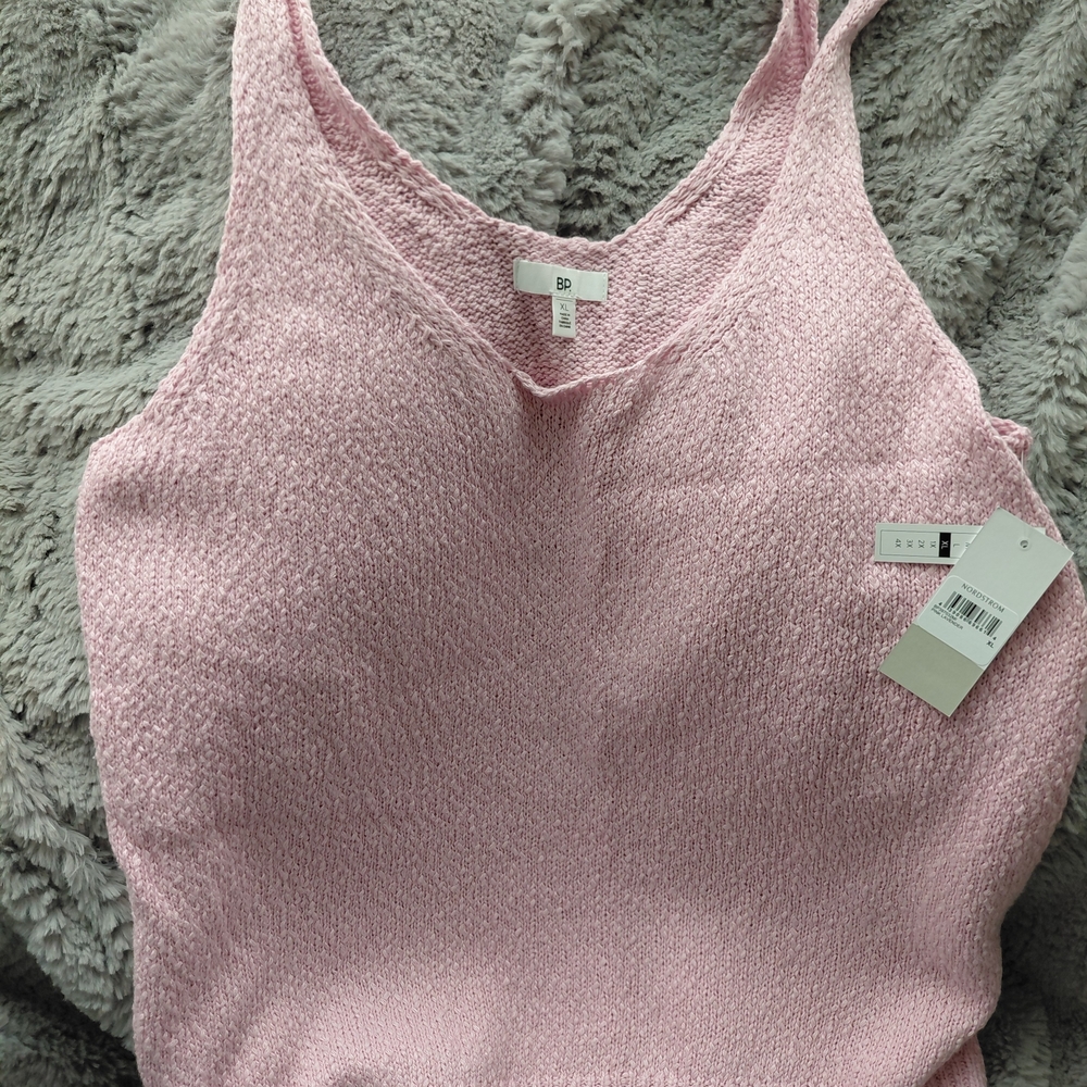 bp Light Pink V‑Neck Knit Tank Top